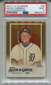 Topps Chrome A&G Baseball 2020 Gold Refractor Card Miguel Cabrera #04/50 PSA 9 - Bild 1 von 1