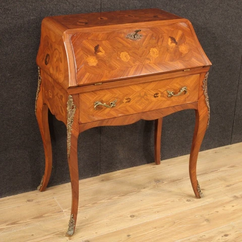 Bureau writing desk furniture antique style secrétaire inlaid wood 900 commode Cover