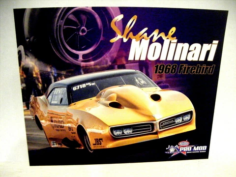 2018 SHANE MOLINARI 1968 PONTIAC FIREBIRD PRO MOD NHRA DRAG RACE POSTCARD Cover