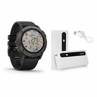 Garmin fenix 6X Sapphire Watch Carbon Gray DLC with Aibocn Battery 010-02157-10