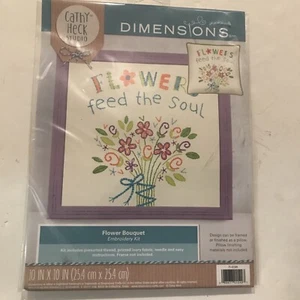 "NUEVO KIT DE ARTESANÍA BORDADA Dimensions Cathy Heck Studios ""LAS FLORES ALIMENTAN EL ALMA" - Imagen 1 de 4