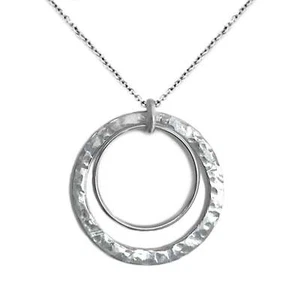 Hammered Two Circle Necklace - Picture 1 of 6