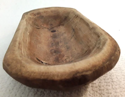 Dough Bowl Primitive Hand Carved Wooden Trencher Long Rectangular Farmhouse - Image 1 of 4