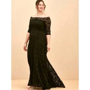 Torrid Dress Womens 16W 1X Long Gown Black Lace Whimsigoth Bridesmaid Victorian - Picture 1 of 17