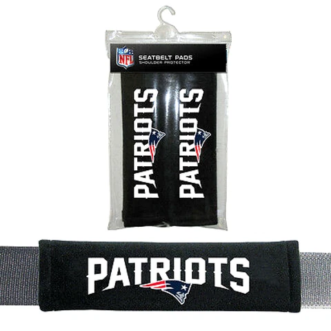 NFL New England Patriots Pads Car Seat Belt Interior Auto Accessories 2 Pack Cover