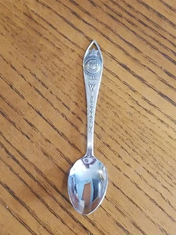 Vintage Wisconsin 1848 Sterling Silver Demi Souvenir Spoon #30 State Collection Cover