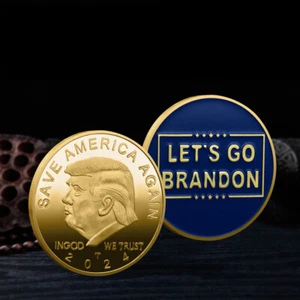 10PCS LET'S GO BRANDON 2024 Donald Trump Save America Again Commemorative Coin - Picture 1 of 4
