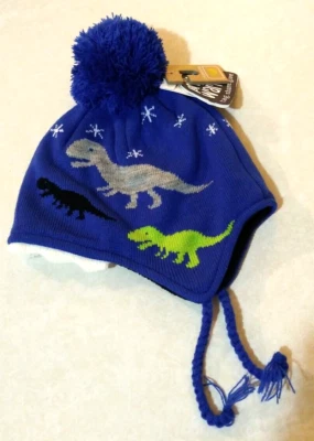 Sombrero de invierno de piel de tortuga para niños azul 141 nuevo con etiquetas dinosaurios dinosaurios niños Foto 1 de 4
