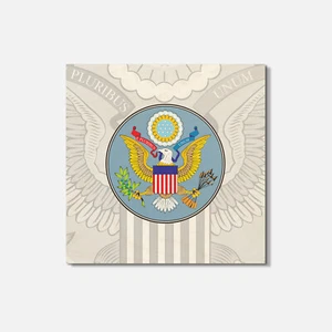 USA Seal 4'' X 4'' Square Wooden Coaster - Picture 1 of 3