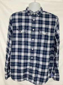 GAP Button Down Shirt Men’s medium Long Sleeve Blue Plaid - Picture 1 of 10
