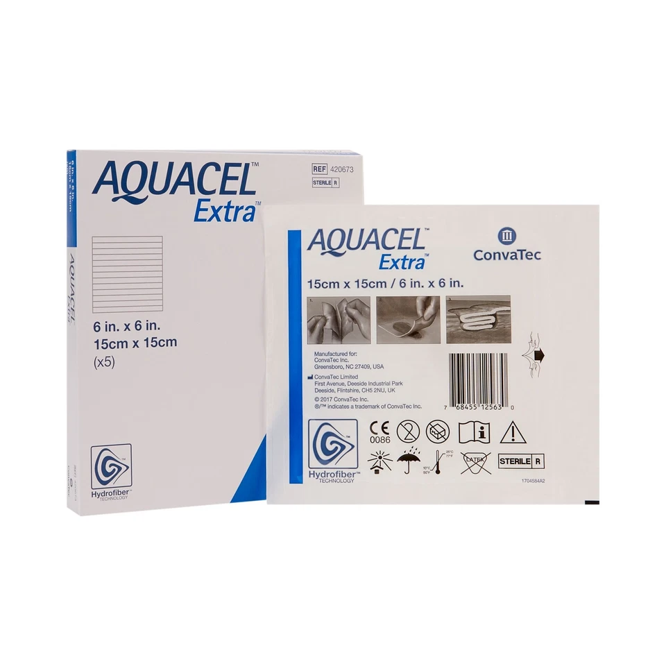 Aquacel Extra 6" X 6" Hydrofiber Wound Dressing BX of 5 - Image 1 of 1