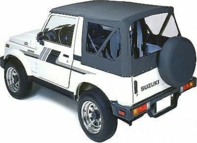 For 1987-1994 Suzuki Samurai Premium Replacement Soft Top Black Clear Windows - Image 1 of 3