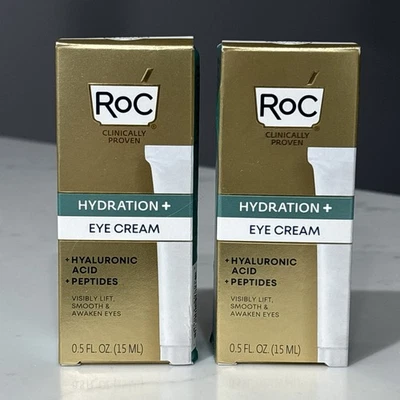 RoC Crema Hidratación Ojos Péptidos Ácido Hialurónico Lote De 2 NUEVO Foto 1 de 4