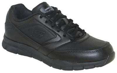 Zapato de trabajo Skechers Nampa antideslizante punta suave 77156 negro para hombre Foto 1 de 4