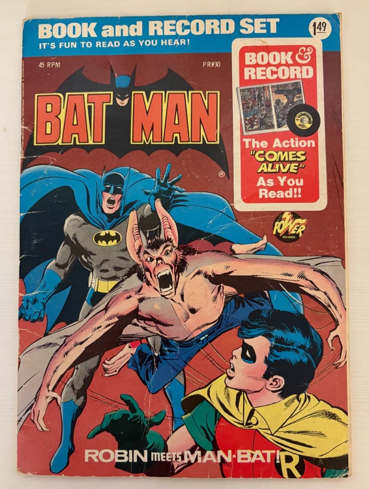 Batman Comic Book and Record Set Robin Meets Man-Bat 45 rpm - Image 1 of 4