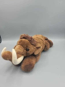 Peluche de peluche Aurora lanudo mamut marrón acostado 10" - Imagen 1 de 5