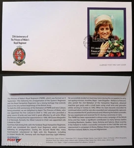 Guernsey Stamps: "Princess of Wales Royal Regt - 25 Years" £3.00 M/S FDC 2017 - Picture 1 of 3