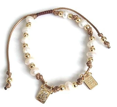 SIFRIMANIA Marrón Medalla Escapularia Pulsera Católica Mujer Ajustable Religiosa... Foto 1 de 4