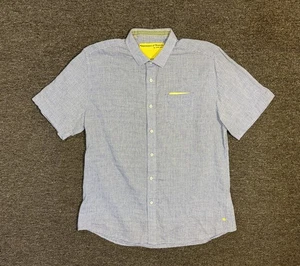 Descendant Of Thieves Shirt Mens Large Blue Stripe Short Sleeve Cotton - Picture 1 of 6