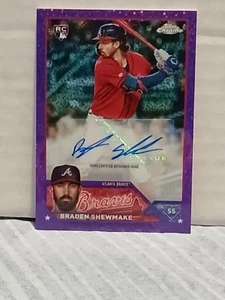 2023 Topps Chrome Braden Shewmake RC Rookie /299 Purple Speckle Refractor Auto - Picture 1 of 2