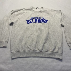 VTG MV Sport Pro-Weave University Of Delaware Gray Crew Neck Sweatshirt Large - Picture 1 of 7