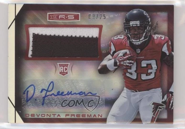 2014 Rookies & Stars Longevity Parallel Platinum /25 Devonta Freeman Auto RC - Image 1 of 2