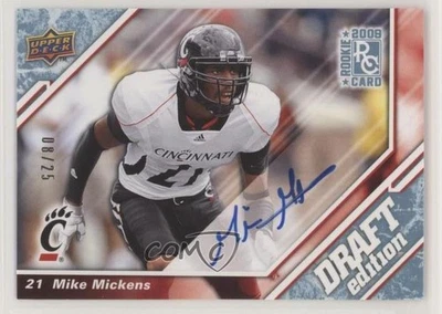 2009 Upper Deck Draft Edition Blue Auto /25 Mike Mickens #75 Rookie Auto RC - Image 1 of 2