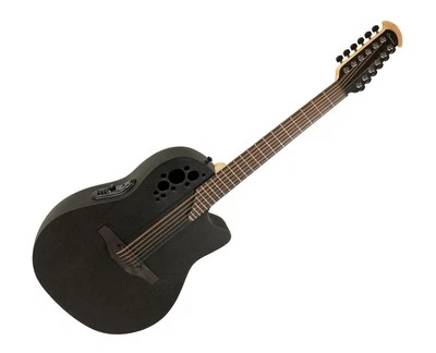 Ovation Pro Series Elite TX 2058TX-5 12-String A/E Guitar - Black Textured - Image 1 of 4