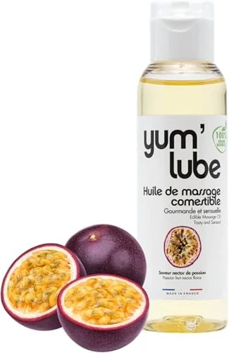 Yum'Lube | Huile de Massage Comestible Érotique Fruits de la Passion - Huile ... - Photo 1/1