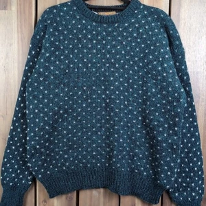 Authentic Issue Bird's Eye Wool Pullover Warm Knit Sweater Large Camping Hiking - Picture 1 of 7