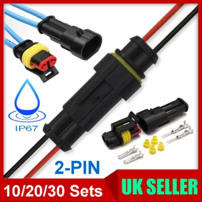 2 Pin Way Superseal Waterproof Electrical Terminal Wire Connector Plug Car 10-30 - Image 1 of 4