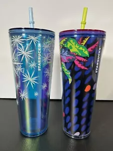 Starbucks Summer & Holiday 2023 Blue Hawaii Floral & Winter Xmas Cold Cups 24 oz - Bild 1 von 15