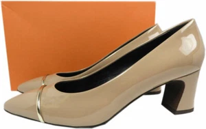 AGL Attilio Giusti Leombruni Rand Pumps Block Heels Beige Shoes Sz  40.5 - Picture 1 of 7