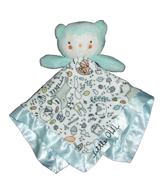 Manta Baby Starters Little Owl Woodland Forest Animals Satin 2018 Lovey Foto 1 de 2