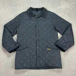 Barbour Jacket Adult Small Blue Quilted Hunting Country Coat Field Mens - Picture 1 of 11
