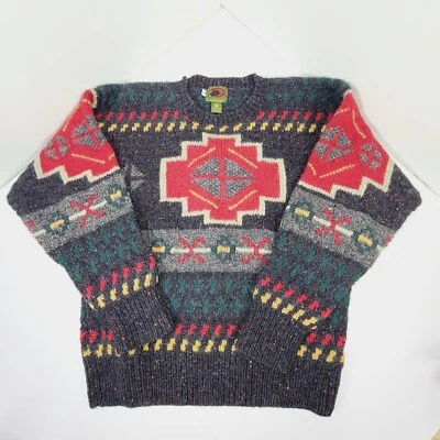 Vintage Boston Traders Limited Edition Wool Sweater Aztec 90s Western Navajo M - Image 1 of 4
