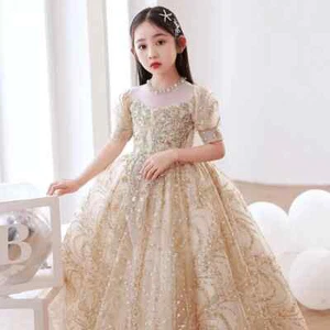 Luxury Birthday Party Dress Girls Long Evening Gown Formal Prom Princess Dress - Picture 1 of 29