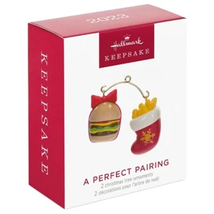 2023 A Perfect Pairing Burger & Fries Miniatura Mini In-N-Out Sello Ornamento - Imagen 1 de 3