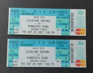 David Ortiz rookie ticket lot 9/26/1997 @ Cleveland 13th mlb game
