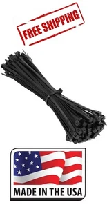FASCETTA STRINGICAVO ZIP NYLON 8 POLLICI (300 pz) FASCETTA 18 LIBBRE NERA RESISTENTE AI RAGGI UV USA - Foto 1 di 2