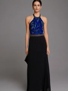 Lumier by Bariano Dress AUS M/12 US8 Black Maxi Gown Formal Event Blacktie - Picture 1 of 7