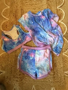 Girls 3 Piece Summer Outfit Casual Shorts Top And Long Cover Up Top Size 6Y - Picture 1 of 6