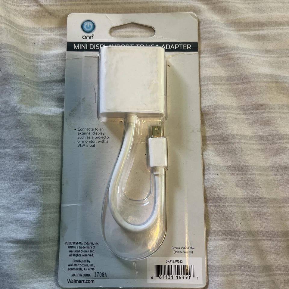 ONN ONA17AV052 Mini DisplayPort to VGA Adapter Mini DP to VGA Display [BIN A1] - Image 1 of 2