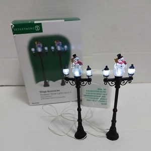 Dept 56 Snowman Street Lights Set of 2 Village Accessories 53189 Retired W/ Box - Picture 1 of 11