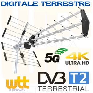 ANTENNA TV DIGITALE TERRESTRE UHF ESTERNA ALTO GUADAGNO CON FILTRO 5G - Foto 1 di 2