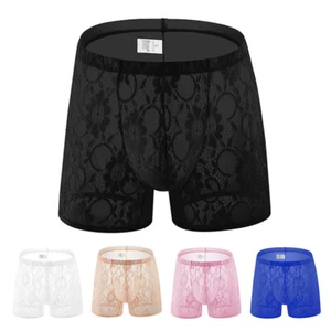 Sexy Calzoncillos Boxer Transparentes Malla Encaje Pene Bolsa Calzoncillos Gay - Imagen 1 de 30
