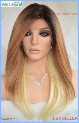 Swiss Lace Front Wig 4X4 Silk Top Hand tied Heat Safe 2T27.613 Long Thick 1252 - Image 1 of 4