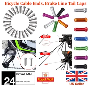 Bicycle Cable End Cap Alloy Brake Tip Crimps Gear Ferrules, Road Bike MTB BMX - Picture 1 of 11