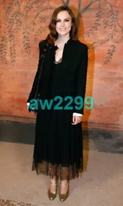 CHANEL NWT $7390 EXQUISITE PEARL EMBELLISHED PLEATED RUNWAY MAXI DRESS 36 BLACK - Picture 1 of 12