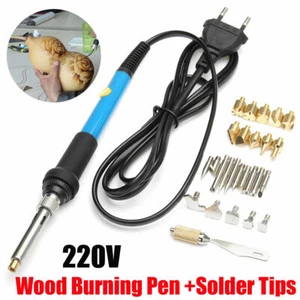 28pcs 220V 60W Wood Burning Pen Soldering Tool Craft Set Pyrography Kit Tips - Picture 1 of 7